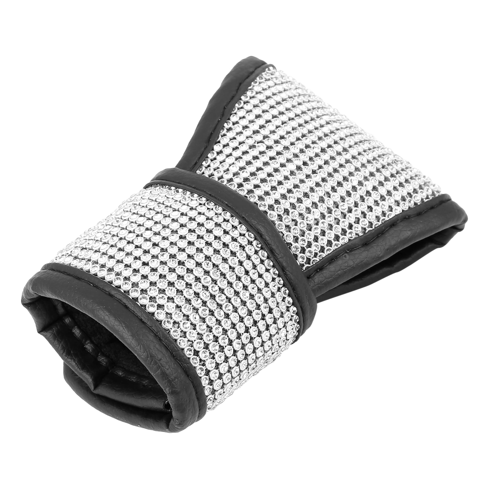 Universal Sparkly Rhinestone Auto Gear Shift Cover Faux Crystal Diamond Black Silver Tone Walmart