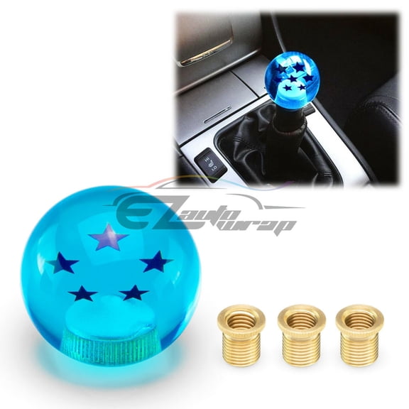 Universal Blue Dragon Ball Z 5 Star 54mm Shift Knob With Adapters Fit Most Cars