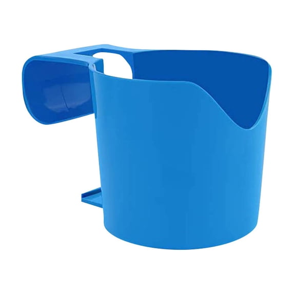 Universal Blue Plastic Bedside Water Bottle Holder with Secure Grip for Hospital and Home Use, Easy to Clean