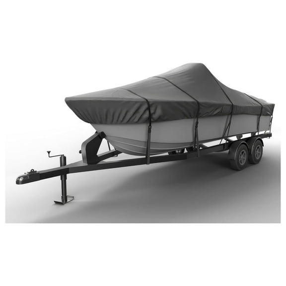 Universal Boat Cover, Waterproof Marine-Grade Cover for 12'-14' L & Up to 68" W, Heavy-Duty & UV-Resistant, Ideal for Bass Boats, V-Hull, Fishing & Runboat
