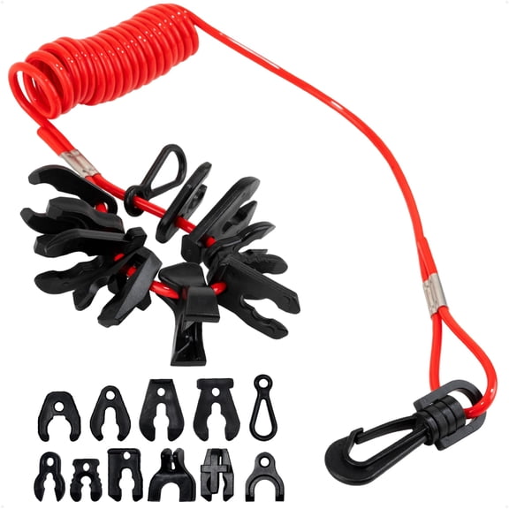 Universal Boat Kill Switch Lanyard with 11 Keys 1 Pack