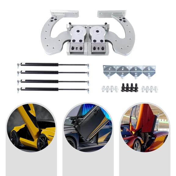 Universal Bolt On Lambo Door Hinge Kit, 90 Degree Vertical Door Conversion Set, Compatible with Audi Ford Honda Toyota Nissan Chevrolet Most Cars