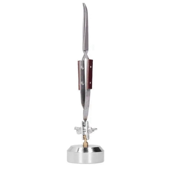 Universal Bracket Welding Tweezers Hand Tool Bending Mouth Rebound Welding Pliers Third Pointer Tweezers with Base
