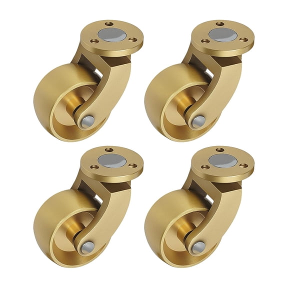 Universal Brass Caster 4pcs Furniture Table Swivel Wheel Antique Brass Ball Swivel Wheels Caster(Single Size 2.36*1.1*2.05in, Diameter: 3.5cm/1.38in)