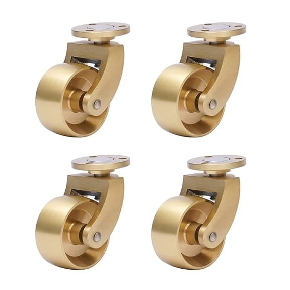 Universal Brass Caster, 4pcs Furniture Table Swivel Wheel Antique Brass Ball Swivel Wheels Caster(Single Size:2.36 * 1.1 * 2.05in, Diameter: 3.5cm/1.38in)