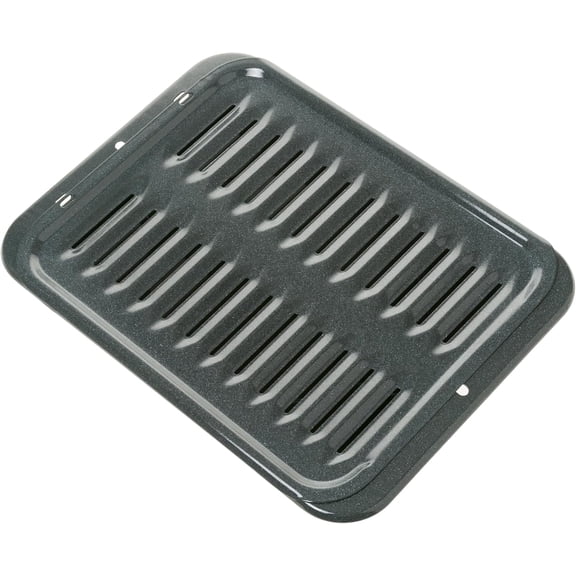 Universal Broiler Pan with Rack for Oven, Non-Stick Pan, 2 Piece Black Porcelain Coated Carbon Steel Roasting Pan, Dishwasher Safe, WB48X10056, Genuine Appliances Manufactured OEM Part