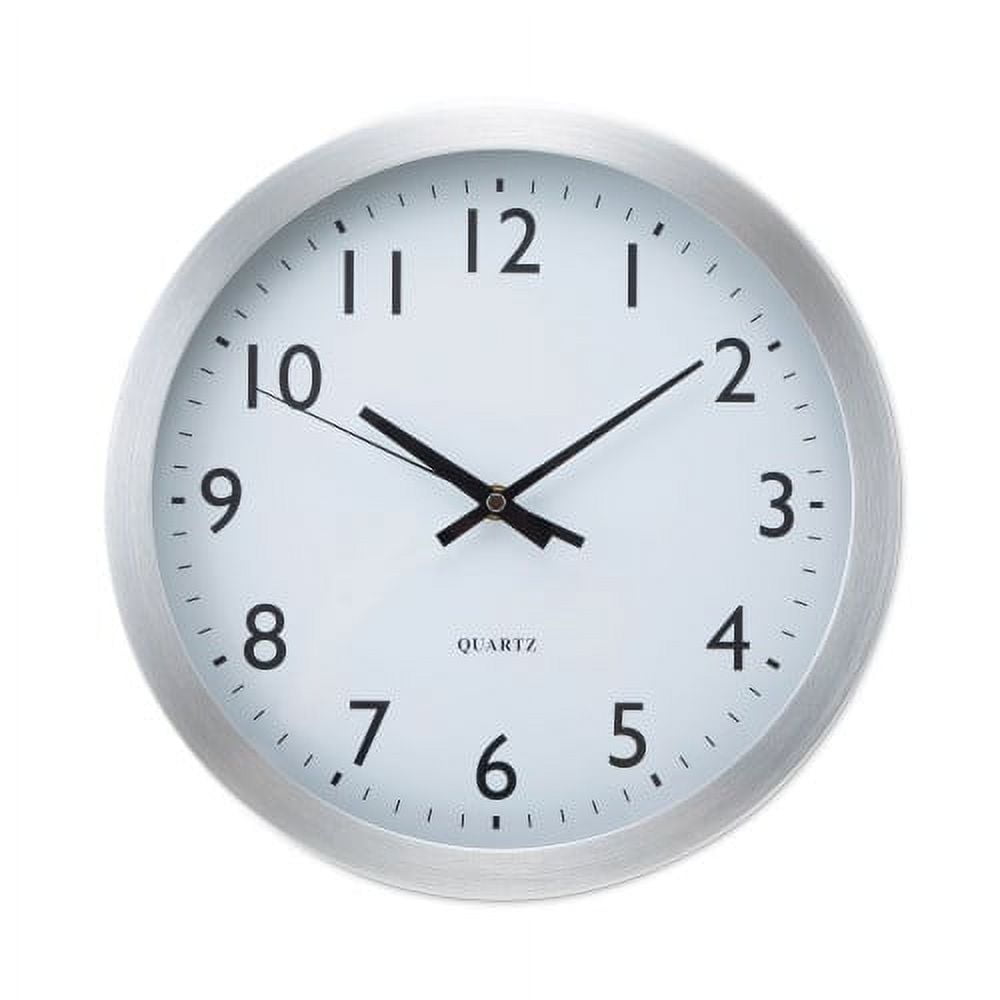 Brushed Aluminum Wall Clock, 12 Brushed Aluminum Wall Clock, 12