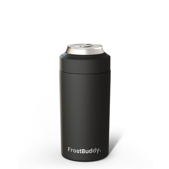 Frost Buddy Universal Can Cooler - Fits all - Stainless Steel Can Cooler for 12 oz & 16 oz Regular or Slim Cans & Bottles - Stainless Steel