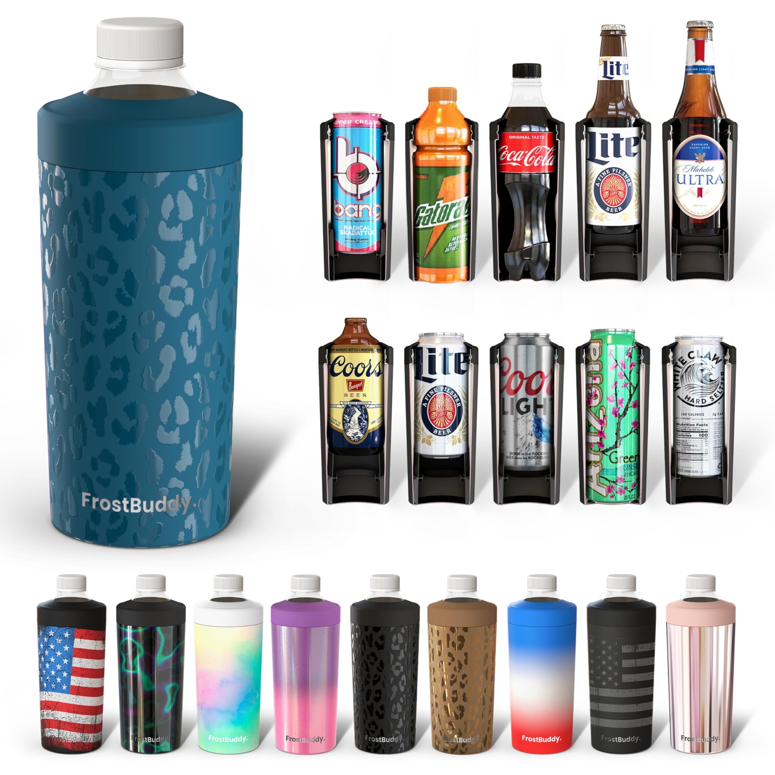 Universal Buddy XL Can Cooler by Frost Buddy - Fits 12-ounce, 16