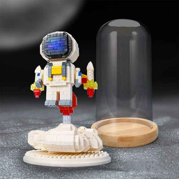 Universal Building Block Astronaut Model Building Toys Gift Miniature Blocks Mini Block Set DIY Block Toys Launch (with Lights),J