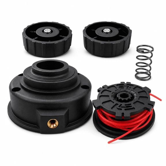 Universal Bump Feed Trimmer Head with Spring and Line for Grass Cutter, Standard, Black, 1-Set