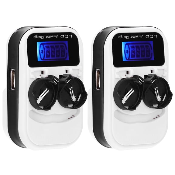 Universal Button Battery Charger for LIR2016 LIR2025 LIR2032 ML2016 ML2025 ML2032, Dual Slot Rechargeable Coin Cell Charger with LCD Display