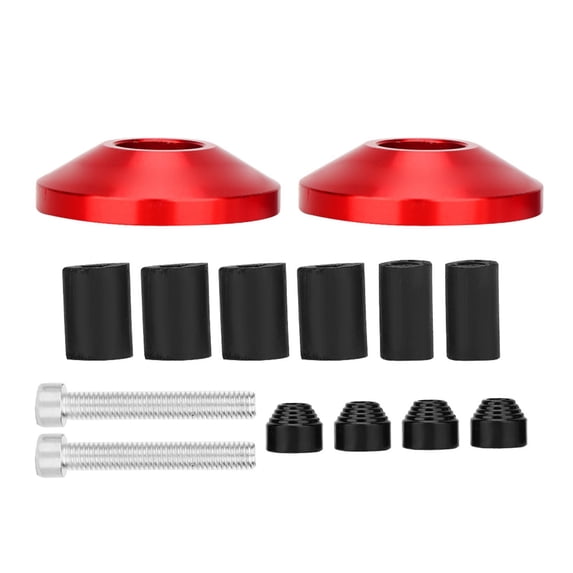 Universal CNC Aluminum Alloy Motorcycle Handlebar Handle Bar End Caps Accessories Pair Red 3.94 in / 10 cm