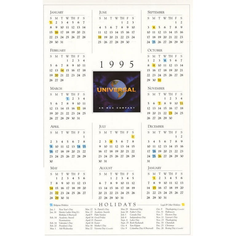 Universal Calendar - movie POSTER (Style A) (27