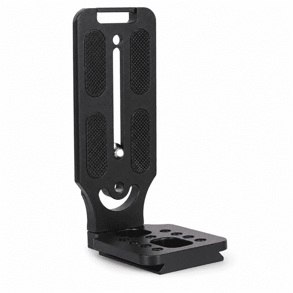 Universal Camera L Bracket Quick Release Plate Vertical Shooting Mount for Tripod, 1/4-Inch Screw, Black, 1-Pack
