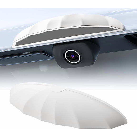 Universal Camera Rain Guard, Silicone Backup Camera Cover with Adhesive for Rear View, Fit Cars Trucks, White