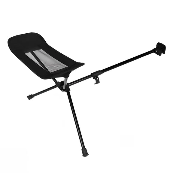 Universal Camping Chair Footrest, Folding Attachable Leg Rest Recliner Lazy Telescopic Accessories for Outdoor Gardening Fishing Beach Hiking (Black)
