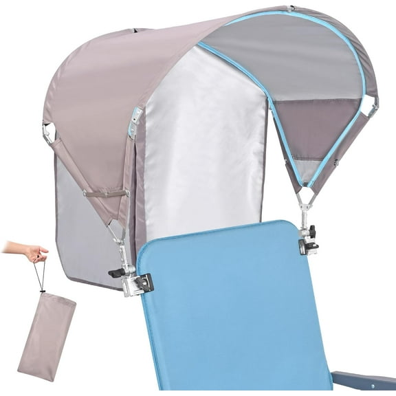 Universal Canopy Umbrella, UPF 50+ Sun Shade with Adjustable Clamp Clip for Beach, Outdoor, Sports & Lawn Chairs, Zero Gravity & Wheelchair, Wagon