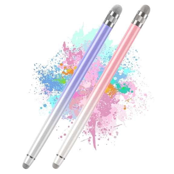 Universal Capacitive Stylus Pens 2 Pack, Anti-Scratch Touch Pen for iPhone iPad Android Tablet Microsoft Surface & All Touch Screens