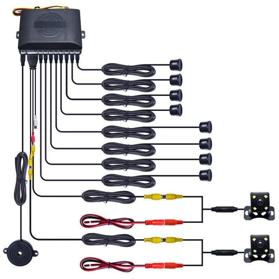 Universal Car 8-probe visual reversing radar+170 degree wide-angle high-definition camera visual reversing radar set