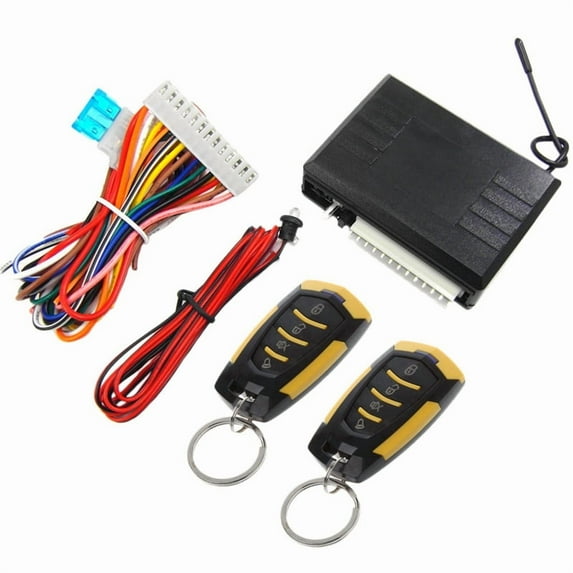 Universal Car Anti-Theft Device Central Lock Keyless Entry Kit Car Remote Control Central Alarm System,1 x controller 2 x remote control 1 x Wiring kit 1 x LED indicator,black