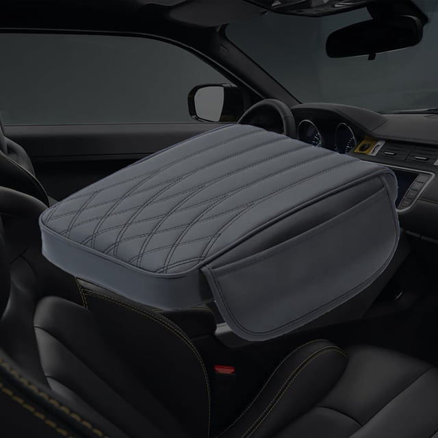 Universal Car Armrest Box Cushion, Thickened Pad with Storage Pocket, Soft Auto Arm Rest Cover, Protector Mat for Most Vehicle Interior Decor