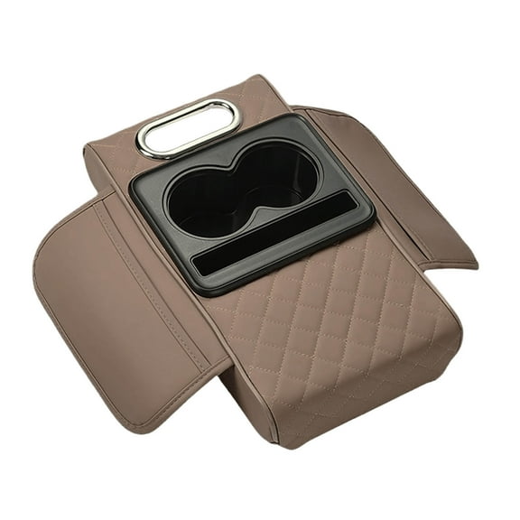 Universal Car Armrest Box Pad | 3-in-1 Tissue Storage & Elbow Cushion | Center Console Organizer | No-Tool Installation | Fits Vehicles