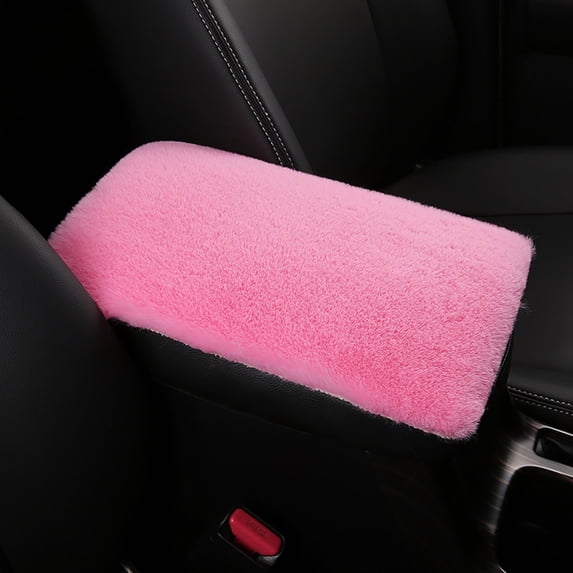 Universal Car Armrest Cover Soft Fluffy Center Console Elbow Cushion Anti- Elastic Strap Armrest Box Protector Pad for Car SUV Truck Interior Decor