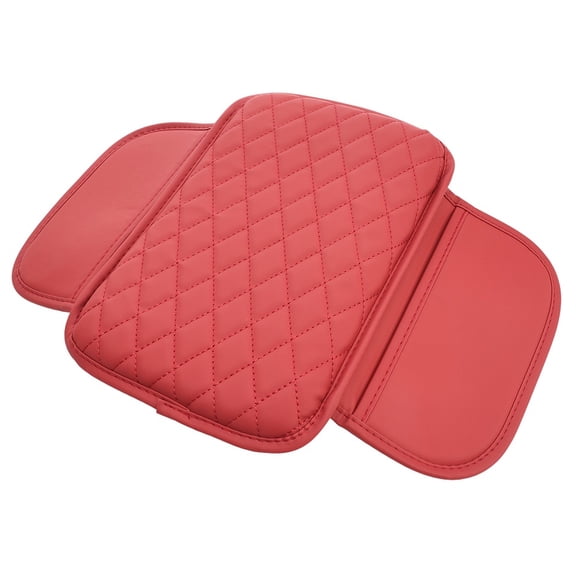 Universal Car Armrest Cushion Organizer - PU Leather Center Console Pad with Side Pockets, Multifunctional Armrest Cover for Most Vehicles