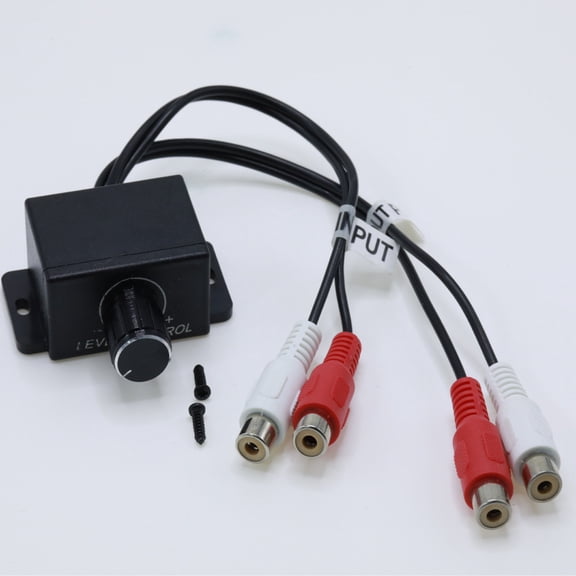 Universal Car Audio Amplifier Level Controller RCA Volume Knob, RCA Input & Output Bass Control Knob for Subwoofers, Amps, and Equalizers