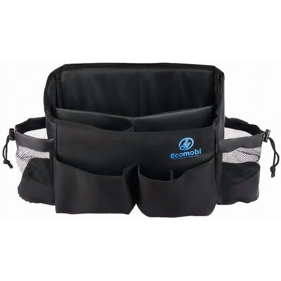 Universal Car Bag - Mobility Scooter Bag - Waterproof, Durable, Multi-Pocket Organiser with Removable Lining for Mobility Scooter- Black