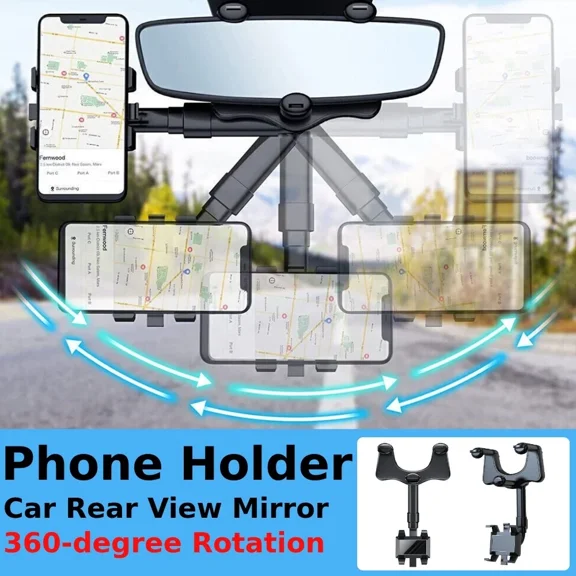 Universal Car Cell Phone Gps Holder Rear View Mirror Mount Stand