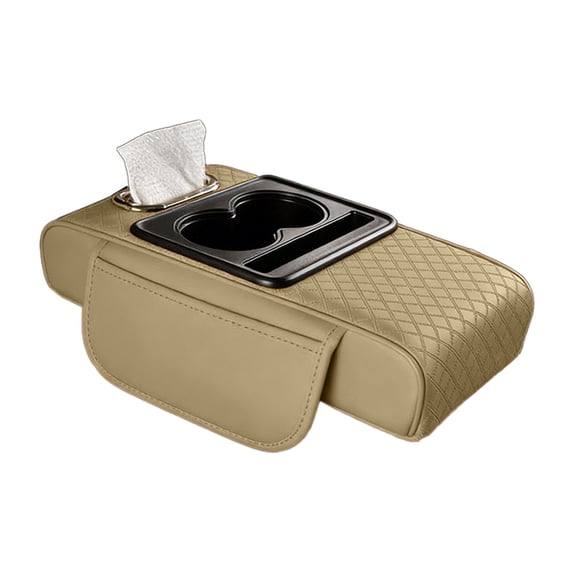 Universal Car Center Console Cover 4 In 1 Armrest Pad With Integrated Cup Holder And Phone Mount Storage Organizer For Vehicle Interior
