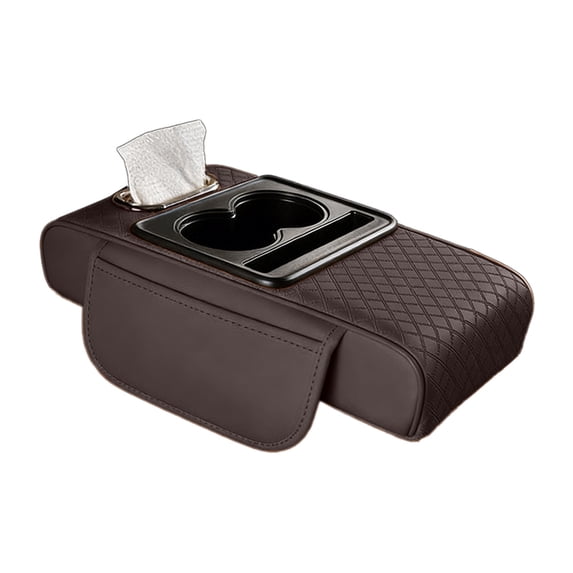 Universal Car Center Console Cover 4 In 1 Armrest Pad With Integrated Cup Holder And Phone Mount Storage Organizer For Vehicle Interior