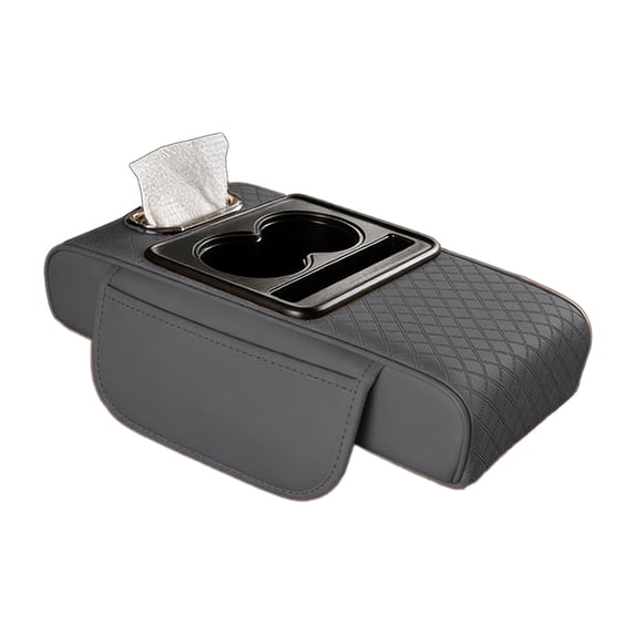 Universal Car Center Console Cover 4 In 1 Armrest Pad With Integrated Cup Holder And Phone Mount Storage Organizer For Vehicle Interior