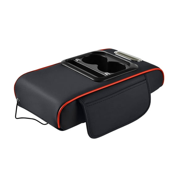 Universal Car Center Console Organizer with 5-in-1 Charging Ports Armrest Storage Pad Cup Holder and Phone Slot for Enhanced Interior