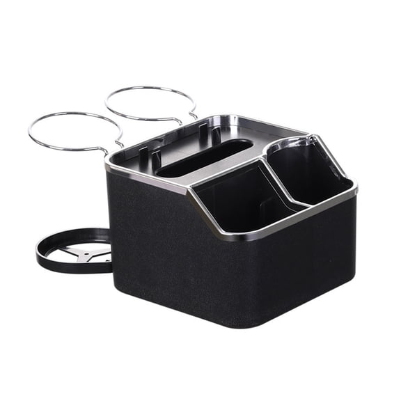 Universal Car Center Console Organizer with Cup Holders and Phone Mount for Enhanced Vehicle Storage and Convenience