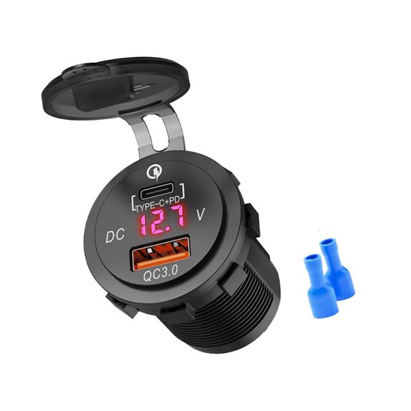 Universal Car Charger PD Fast Charging Adapters For Vehicles LED Display