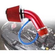 Universal Car Cool Air Intake Kit 3 Inch Diameter Pipe Aluminium Automotive Filter Induction Low Hose and Clamp Kits Red