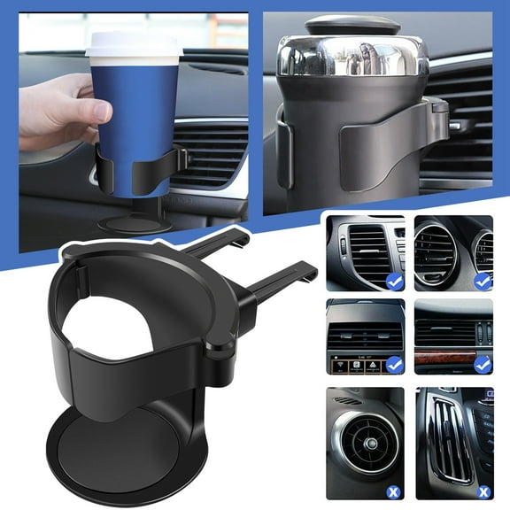Universal Car Cup Holder & Air Vent Expander - Plug & Play Multi-Function Mounting Bracket for Most Vehicles.