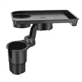 thumbnail image 1 of Universal Car Cup Holder Tray - 360° Rotating Adjustable Dual Organizer, Portable Food for Vehicles, 1 of 6