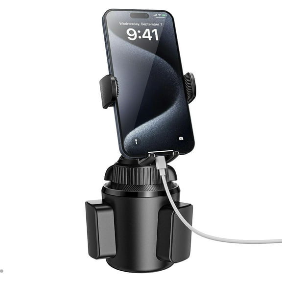 Universal Car Cup Phone Holder | Quick Extension Long Arm 360 Swivel Adjustable for iPhone, , Google, and All Smartphones Stable & No Shake Design