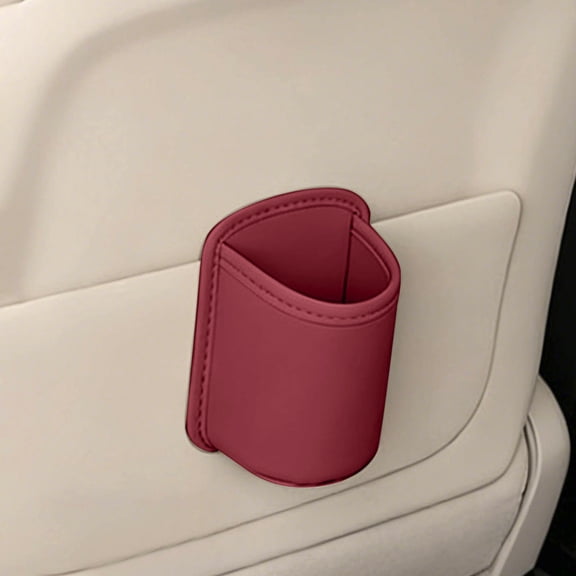 Universal Car Door Cup Holder Trash Can, Leakproof Car Trash Bin,Multifunctional Back Seat Car Organizer for Hold Phones, Snacks, Drink,Red,6.3 Inch