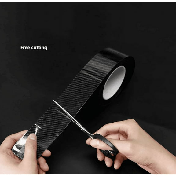 Universal Car Door Edge Entry Guards Scratch Cover Door Sill Protector 5D Carbon Fiber Paint Threshold Guard Car Bumper Door Guard Hood Sticker Protection Strip for Most Cars
