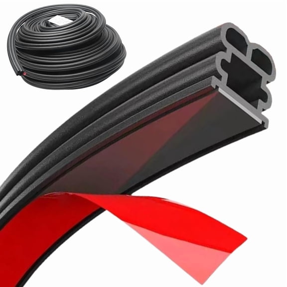 Universal Car Door Seals - Double-Layer Soundproof and Waterproof Rubber Weatherstrips for Trunk, Hood, and Door Sealing