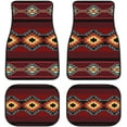 thumbnail image 1 of Universal Car Floor Mats Set of 4,Rustic Brown Beige Teal Western Country Cowboy Tooled Leather Vehicle Front Rear Carpets Non-Slip Rugs Auto Accessories Fit for SUV Van Truck, 1 of 4