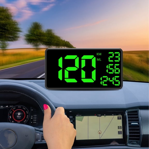 Universal Car HUD Head Up Display - GPS Speed OBD2 Digital Gauge with Auto Dimming, Plug and Play, Speedometer Odometer, Clear Display for All Vehicles