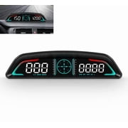 Universal Car HUD Heads-Up Display - OBD2 Smart Digital Speedometer - HD Dashboard Monitor for Speed, RPM, Water Temp, Voltage & Fuel Consumption - Plug & Play Auto Safety Alarm System
