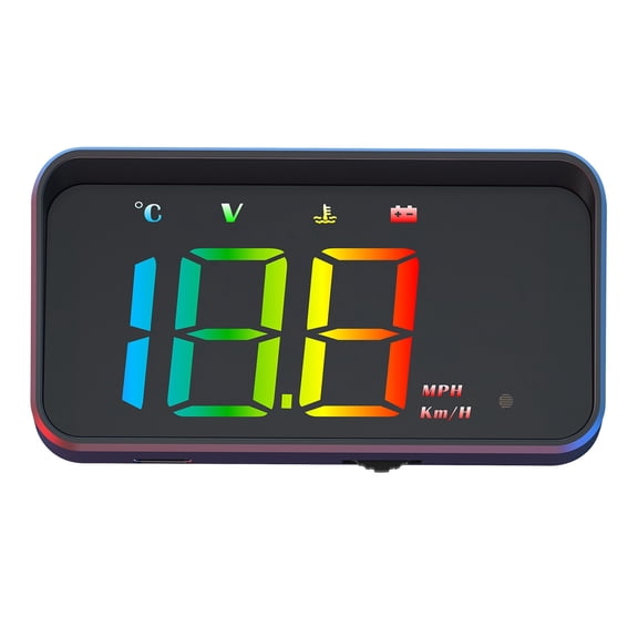Universal Car HUD Heads-Up Display Projector, 12V Digital Speedometer for Windshield, Overspeed and Fatigue Driving Alarm System, Plug and Play