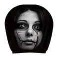 thumbnail image 1 of Universal Car Headrest Covers 2 Pack, Spooky Scary Face Masque Printed Elastic Cushion Cover, Fun Novelty Auto Interior Decor Accessory, 1 of 7